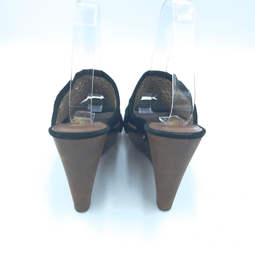 Matt Bergson Woven Leather Wedge Sandal With Gold Accents Size 9 - Picture 3 of 9
